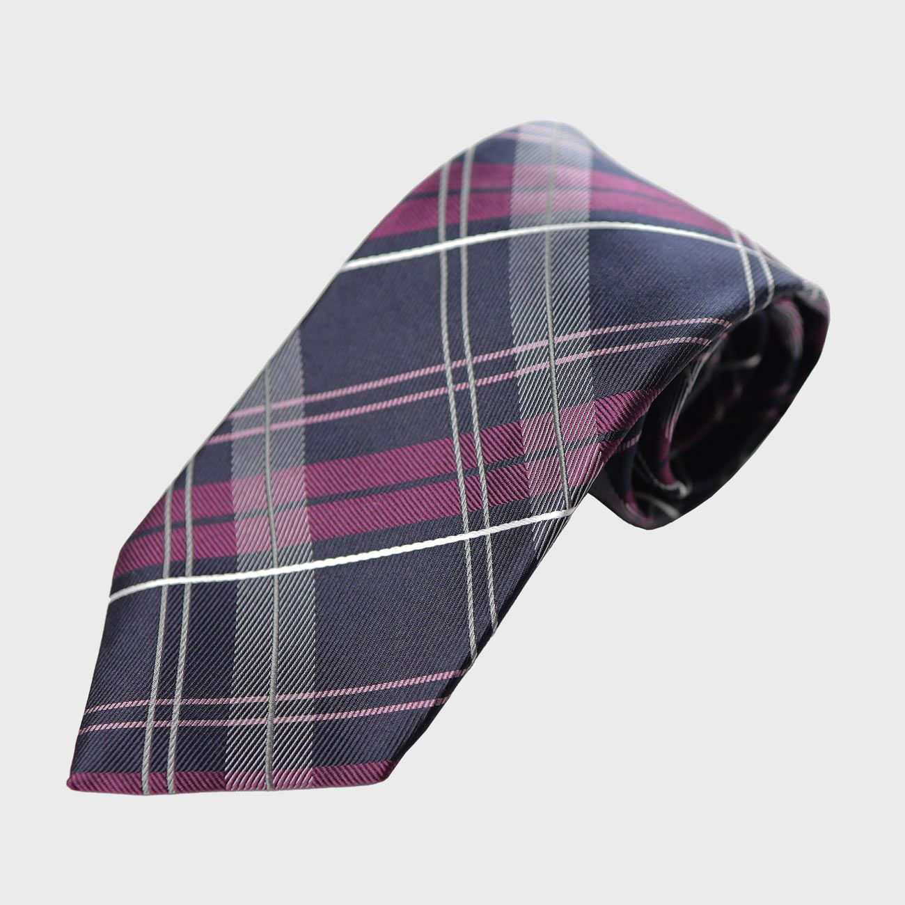 KINSHOKUネクタイ 西陣織チェック・ネイビー