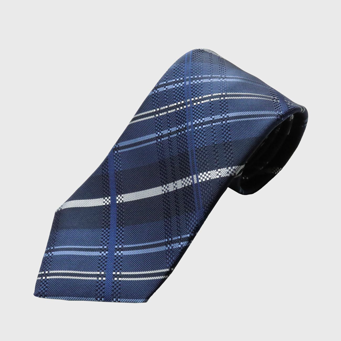 KINSHOKUネクタイ バスケットチェック・ネイビー