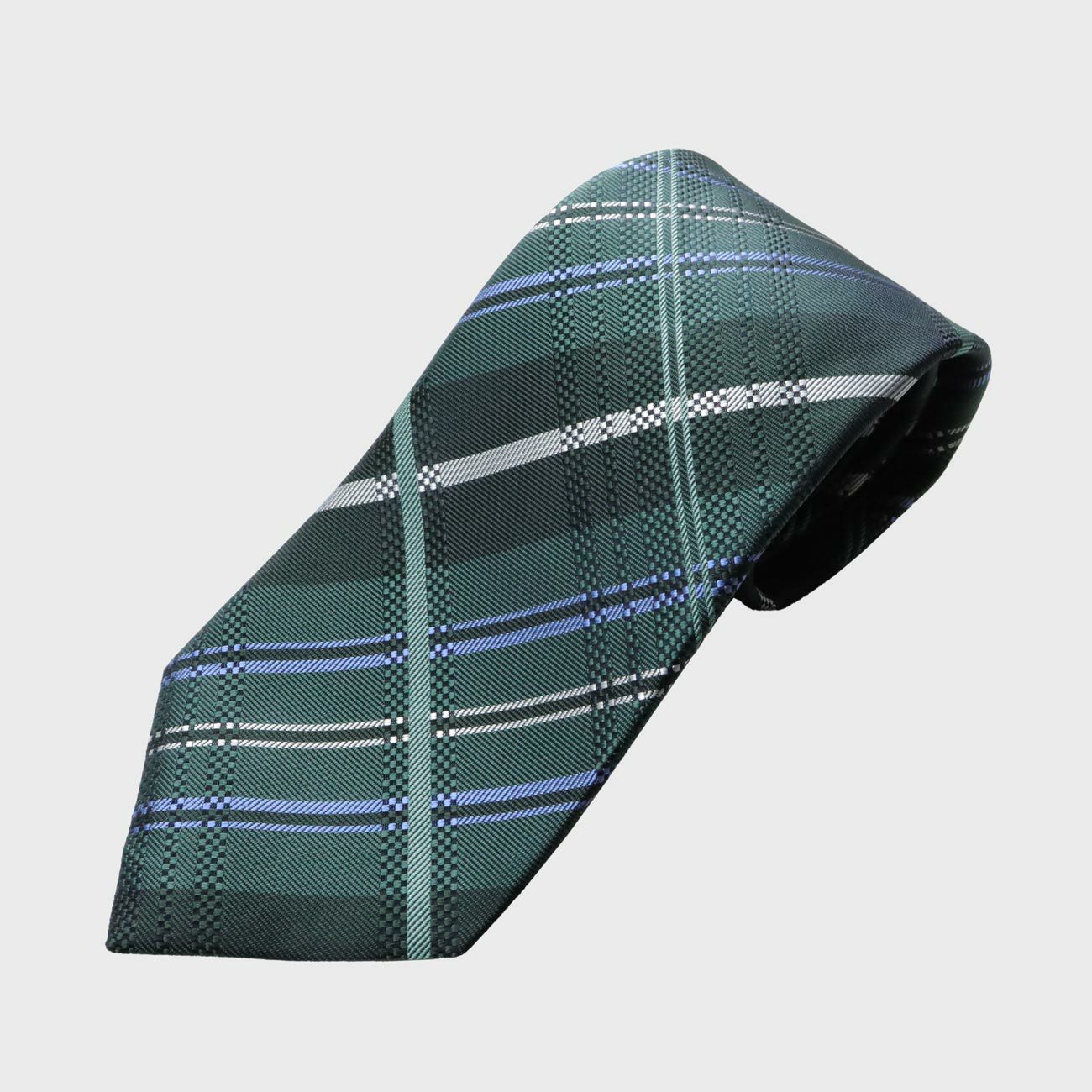 KINSHOKUネクタイ バスケットチェック・グリーン