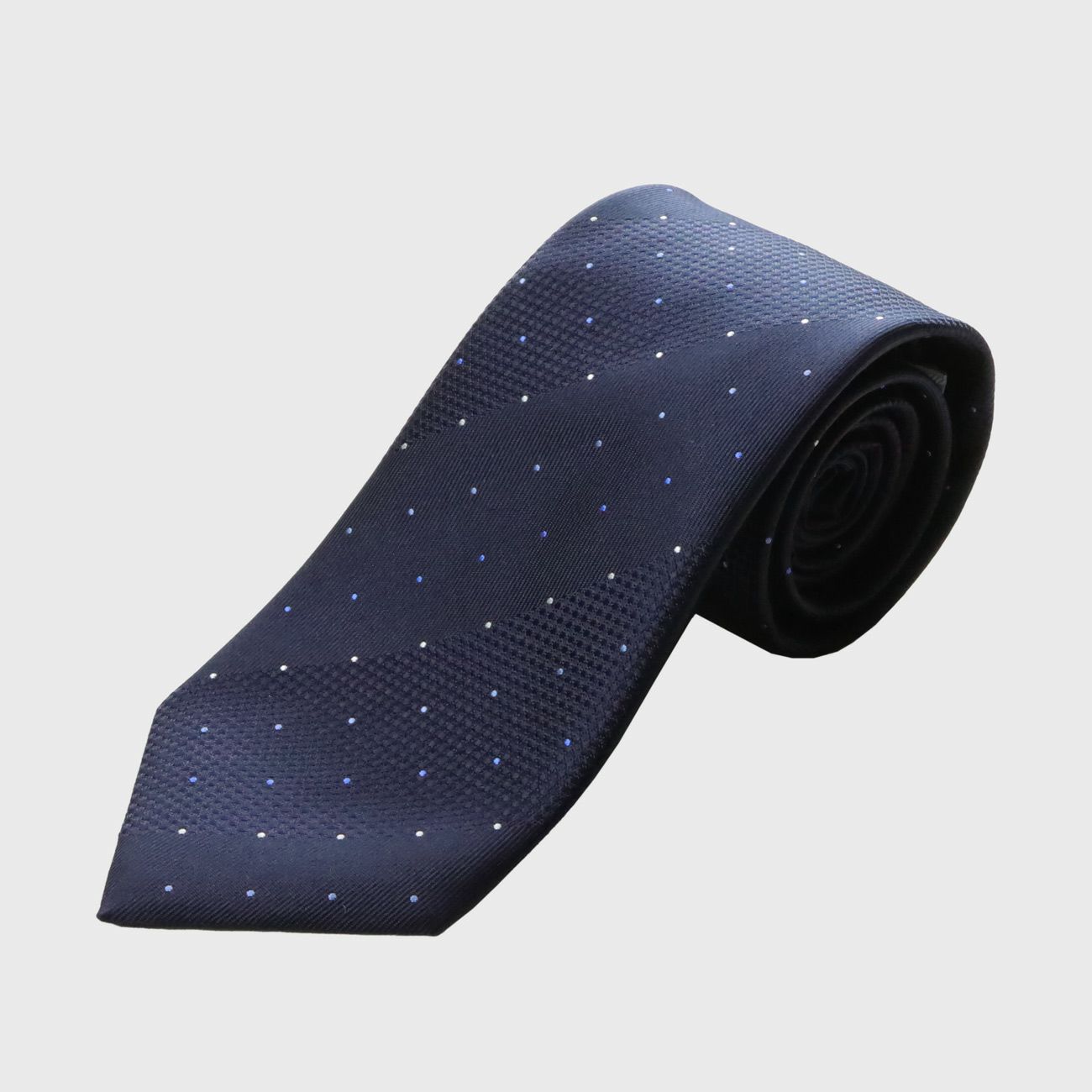 KINSHOKUネクタイ シャドーストライプドット・ネイビー
