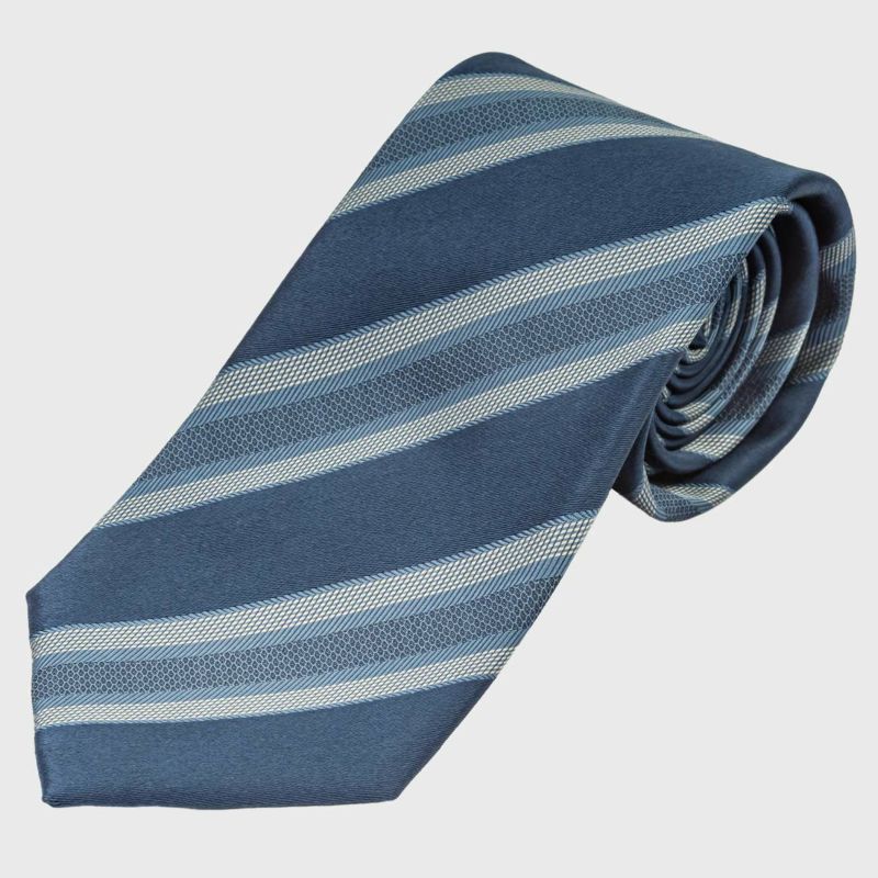 KINSHOKUネクタイ 西陣織サテンストライプ・ブルー