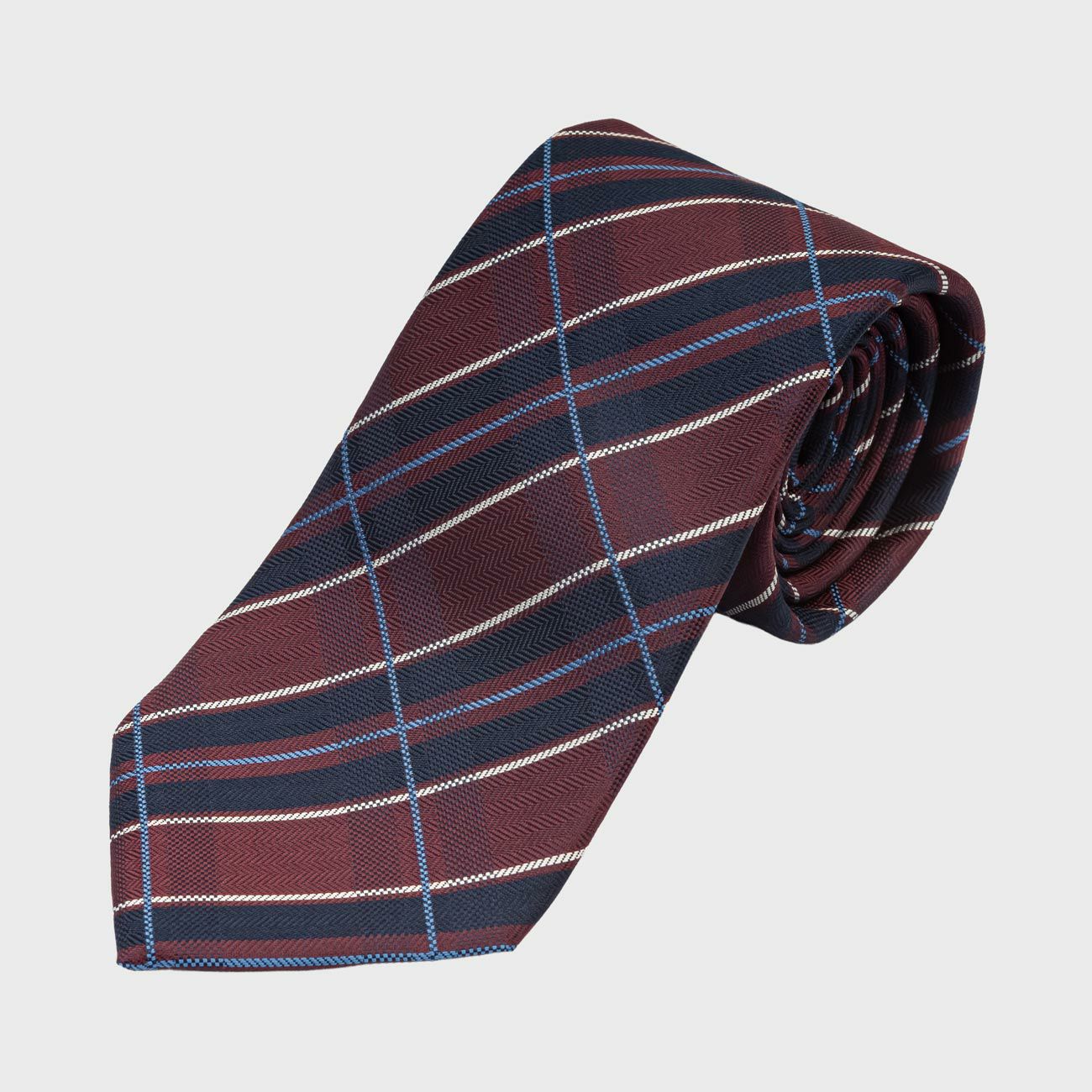 KINSHOKUネクタイ 西陣織ヘリンボンチェック・ワイン