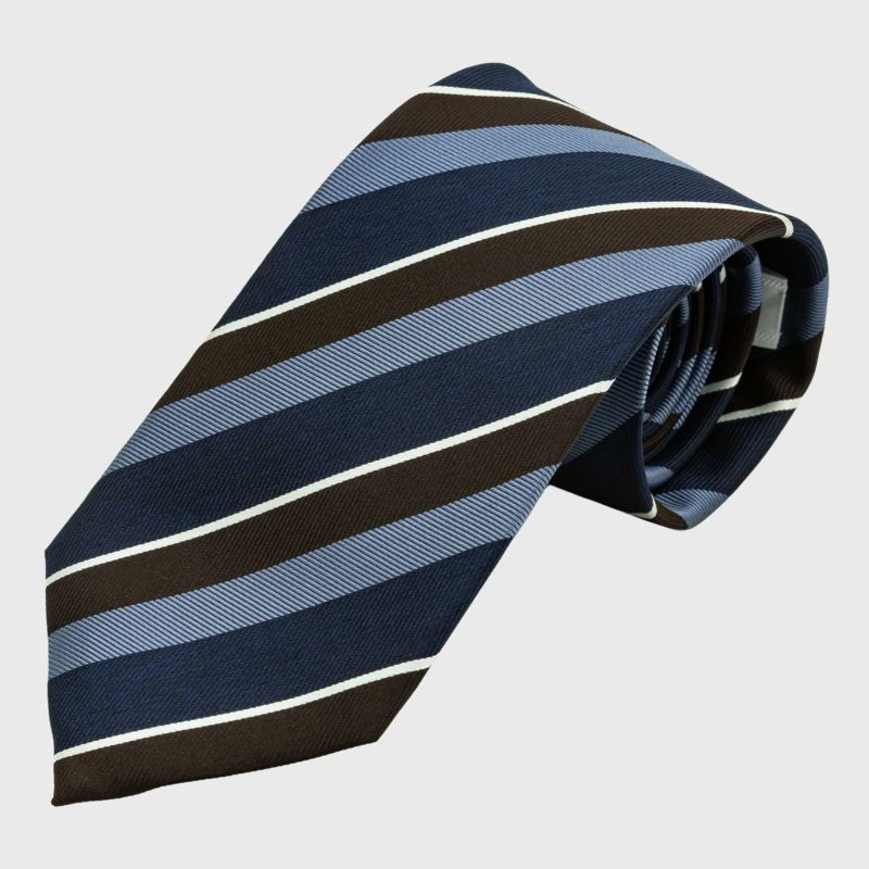 KINSHOKUネクタイ メランジクラシックストライプ・ネイビー