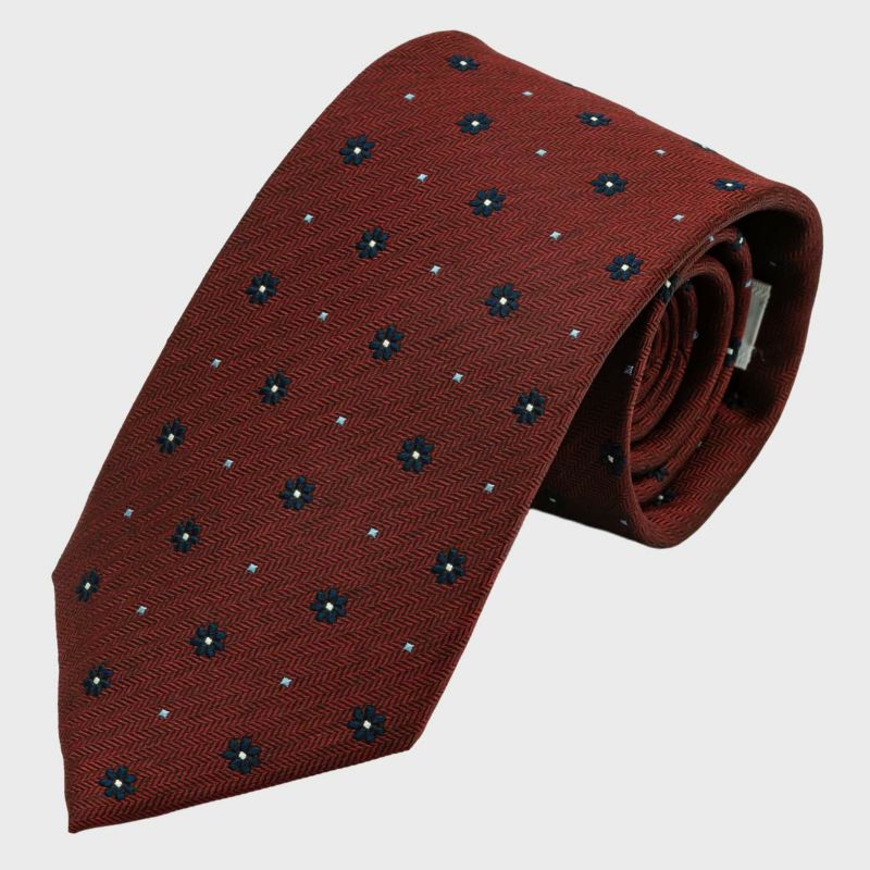 KINSHOKUネクタイ メランジクラシック小紋・ワイン