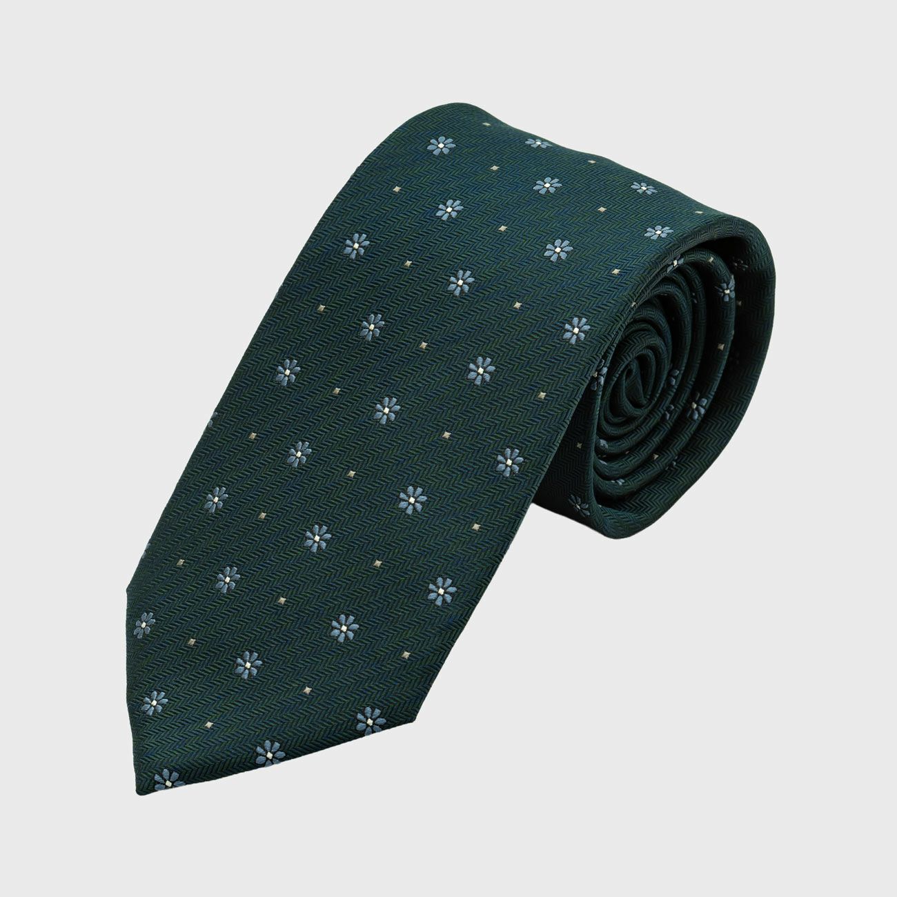 KINSHOKUネクタイ メランジクラシック小紋・グリーン