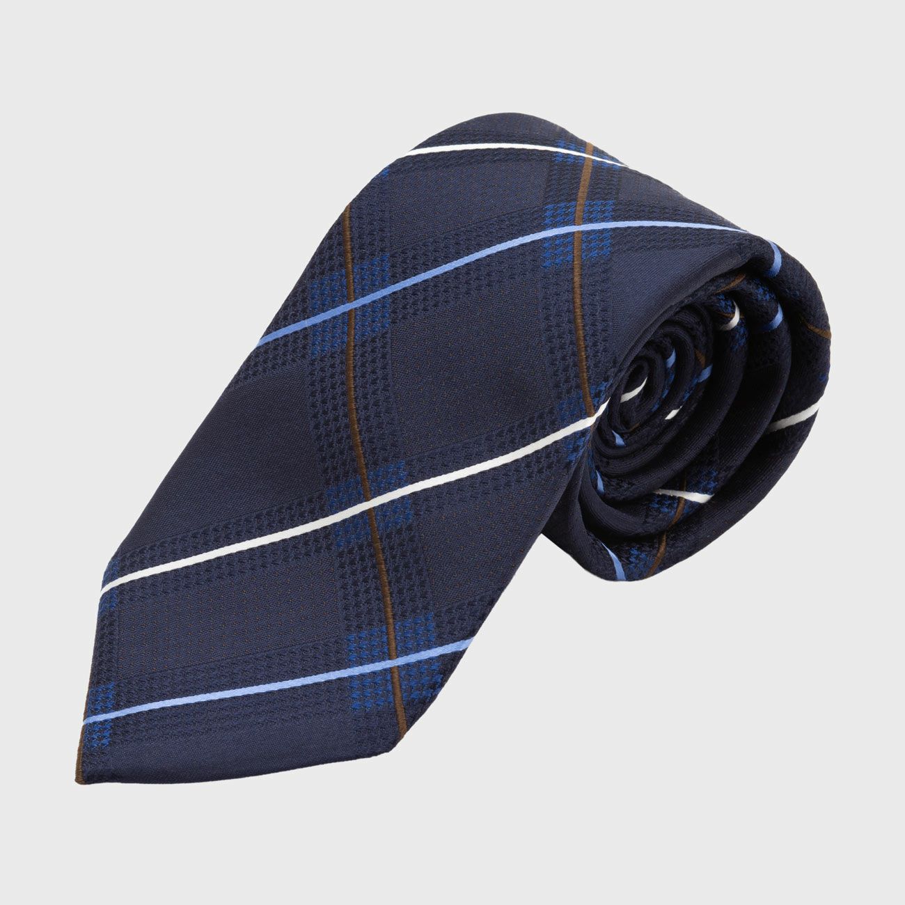 KINSHOKUネクタイ 純国産千鳥チェック・ネイビー