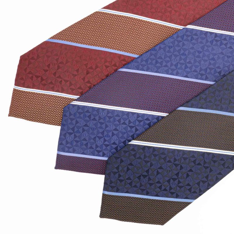 KINSHOKUネクタイ ジオメトリックストライプ